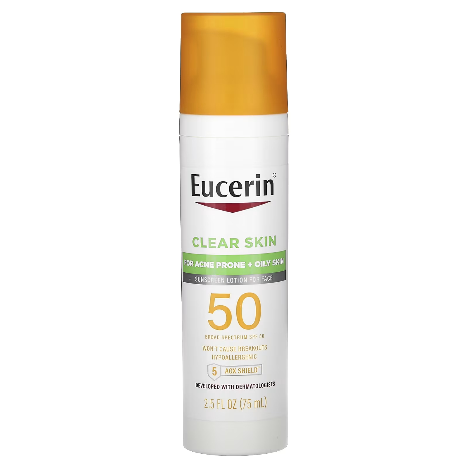 Солнцезащитный лосьон для лица Eucerin Clear Skin SPF 50, 75 мл