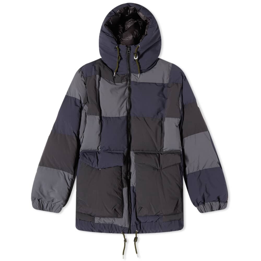 

Утепленная куртка Sacai в стиле пэчворк, черный