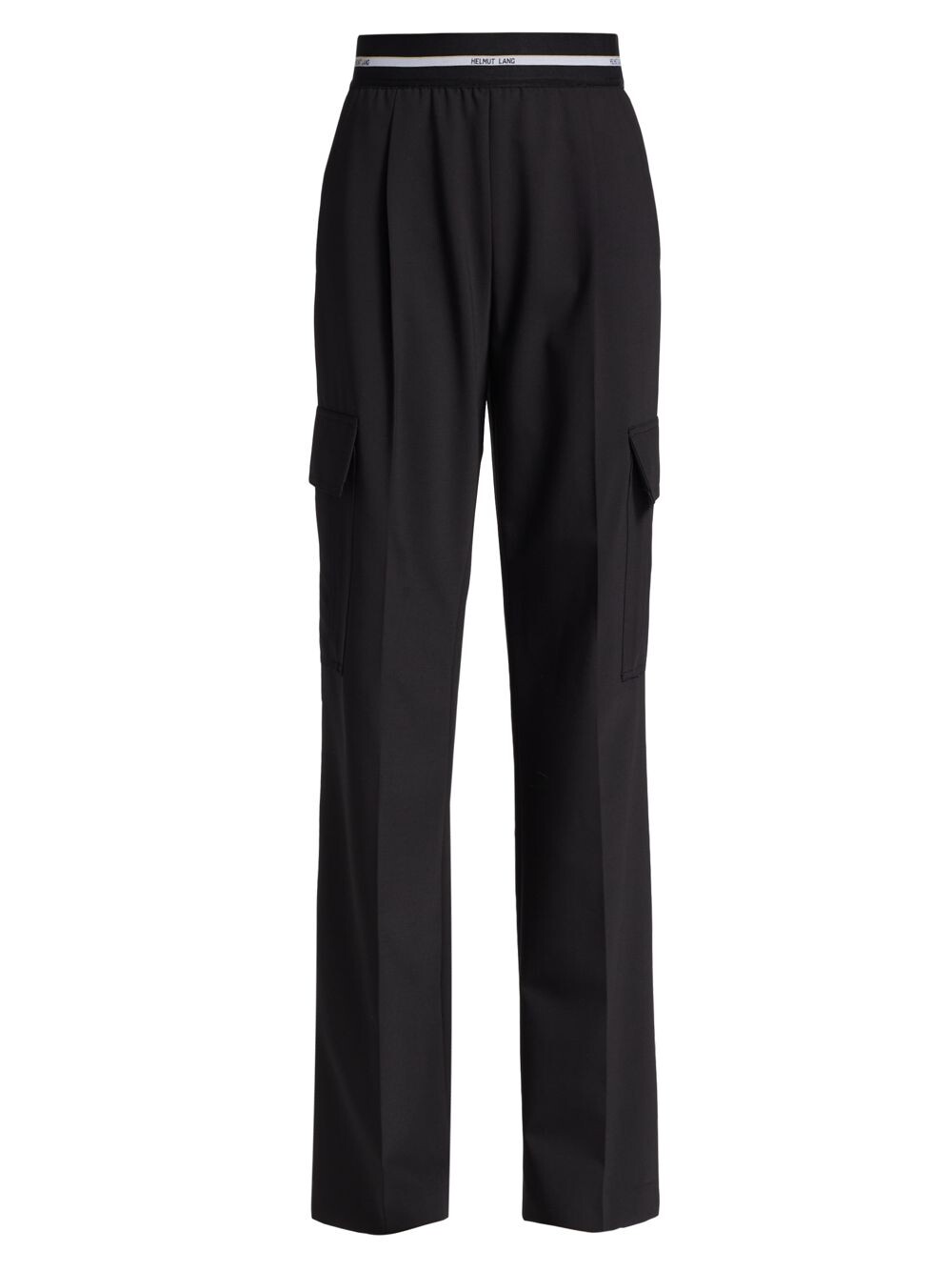

Брюки-карго без бретелей из смесовой шерсти Helmut Lang, черный