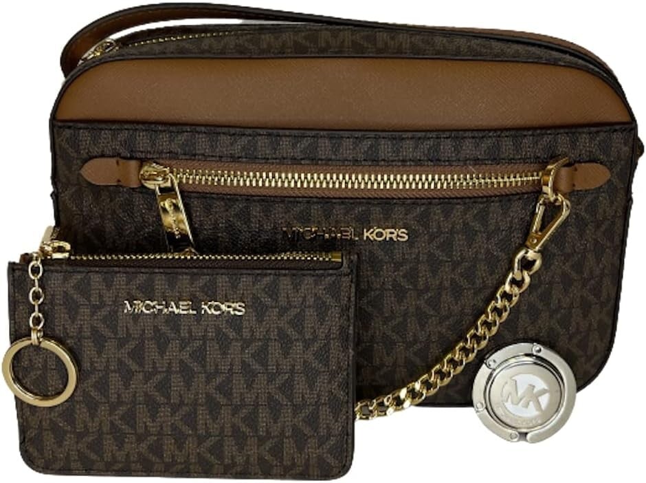 

Michael Kors MICHAEL Michael Kors Jet Set Сумка через плечо с большой цепочкой в ​​комплекте с кошельком-кошельком SM TZ с крючком для портмоне (Signature MK Brown)