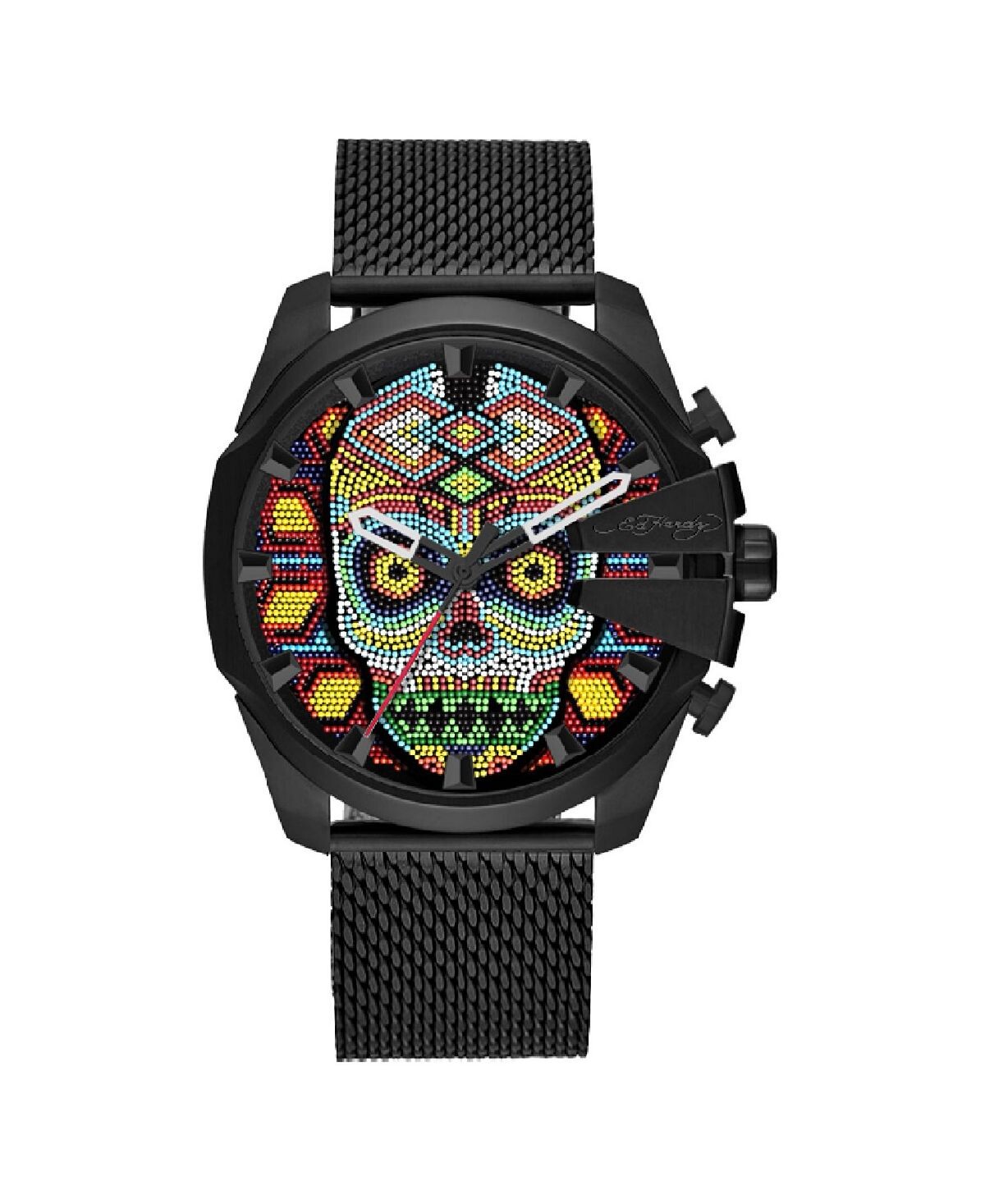 

Мужские матовые черные часы-браслет с сеткой, 53 мм Ed Hardy