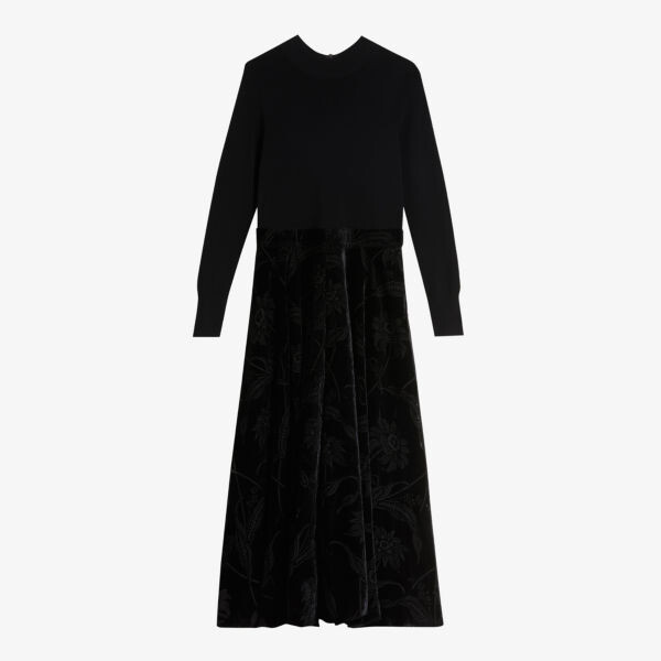 

Платье миди Juliet из трикотажной ткани с цветочным принтом Ted Baker, черный