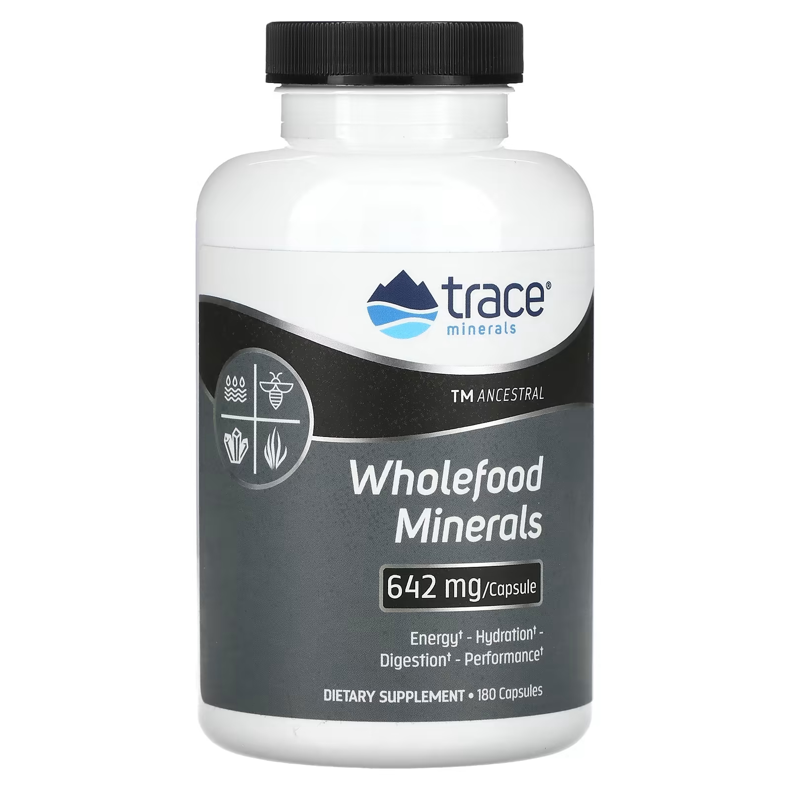 Пищевая добавка Trace Minerals TM Ancestral Wholefood Minerals 642 мг, 180 капсул
