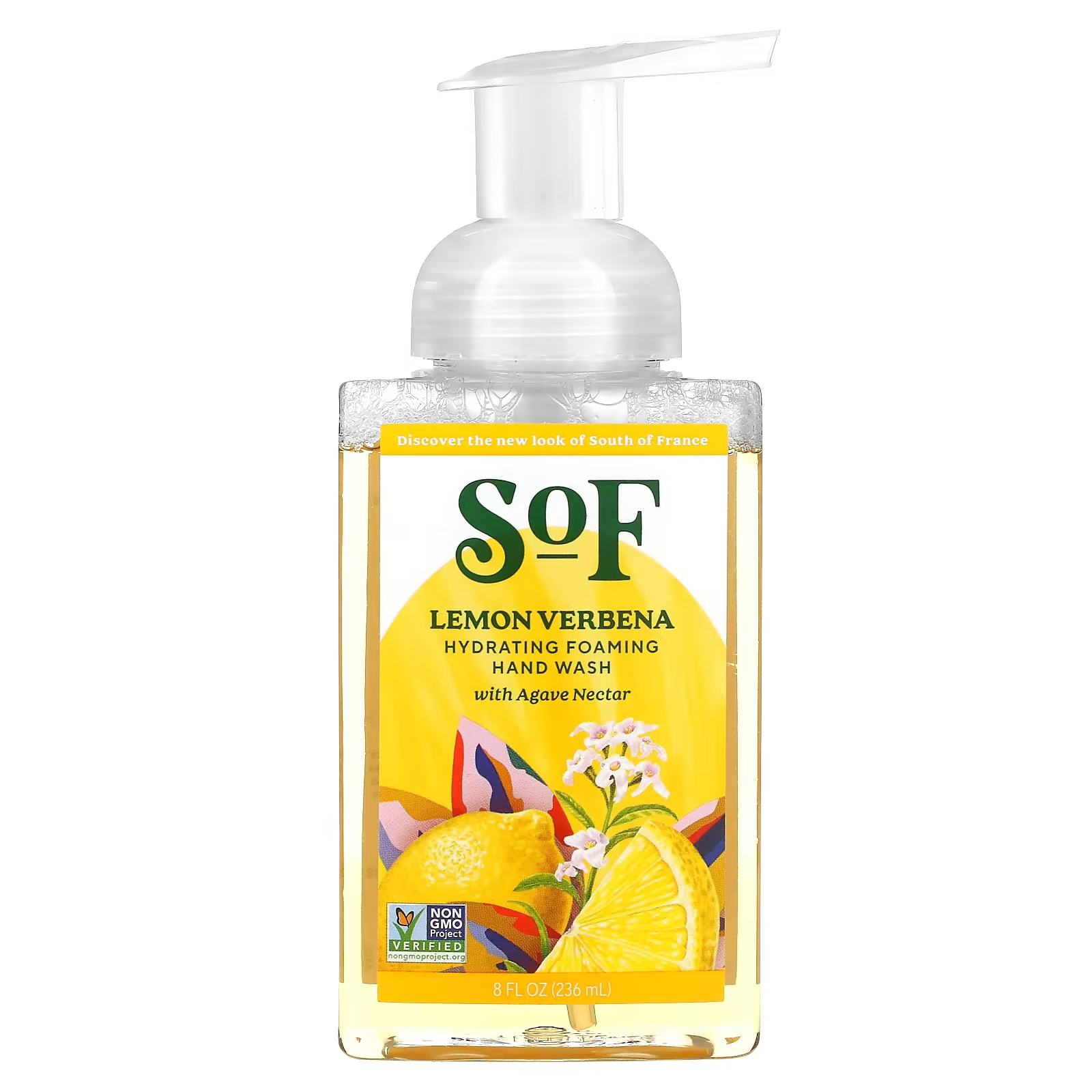 Увлажняющая пенка для мытья рук SoF с нектаром агавы, лимоном, вербеной