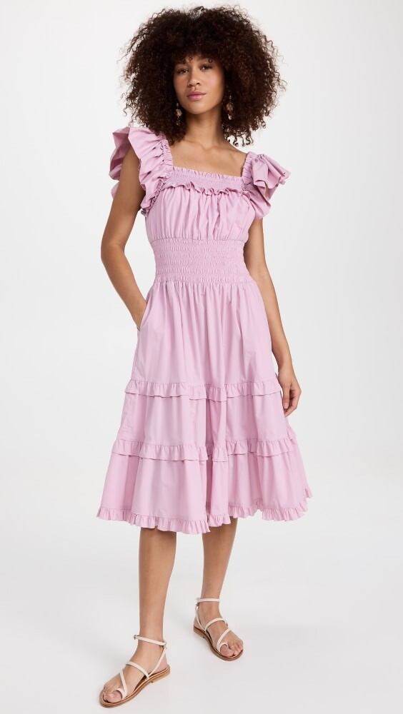

Платье миди Charina Sarte Rosas Smocked, розовый