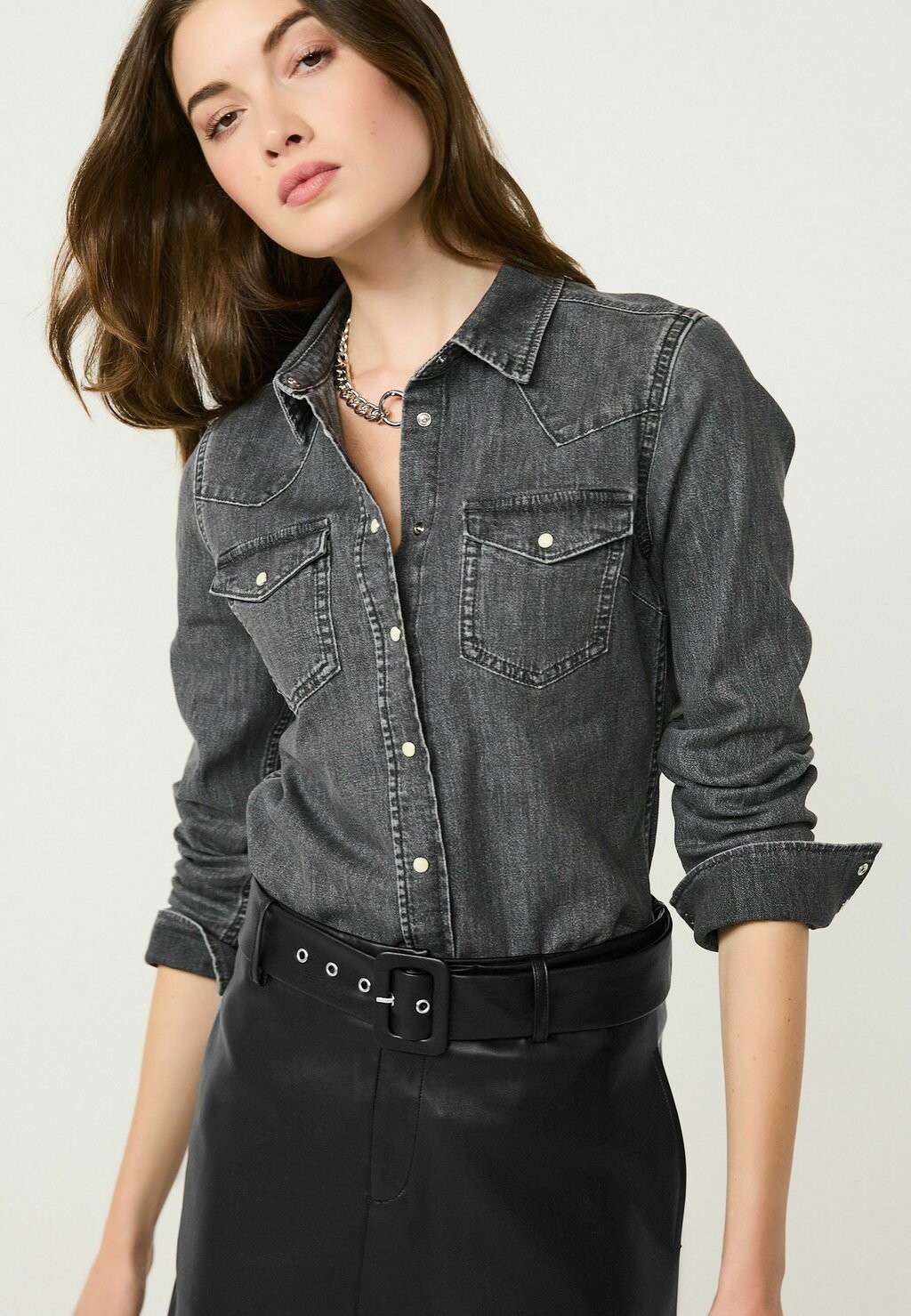

Рубашка Fitted Western Next, цвет washed black