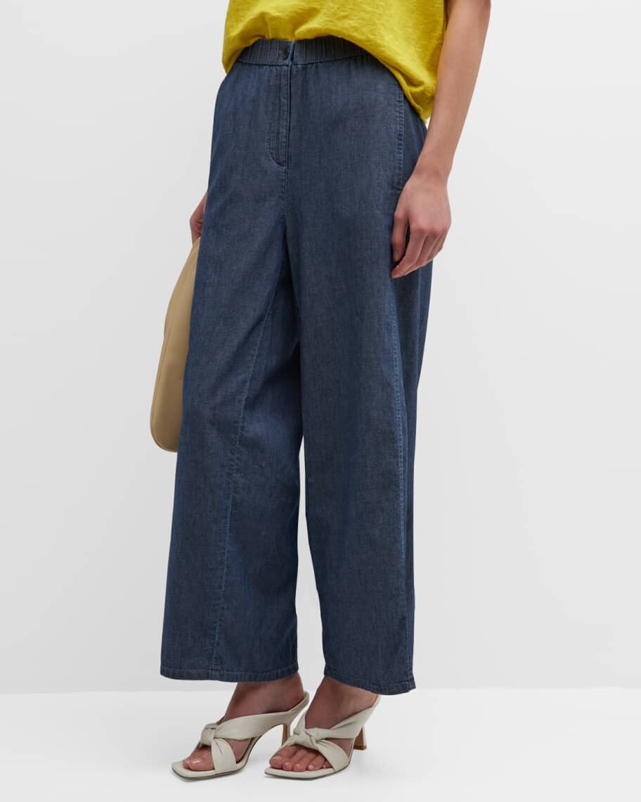 

Широкие брюки Petite из саржи из органического хлопка Eileen Fisher