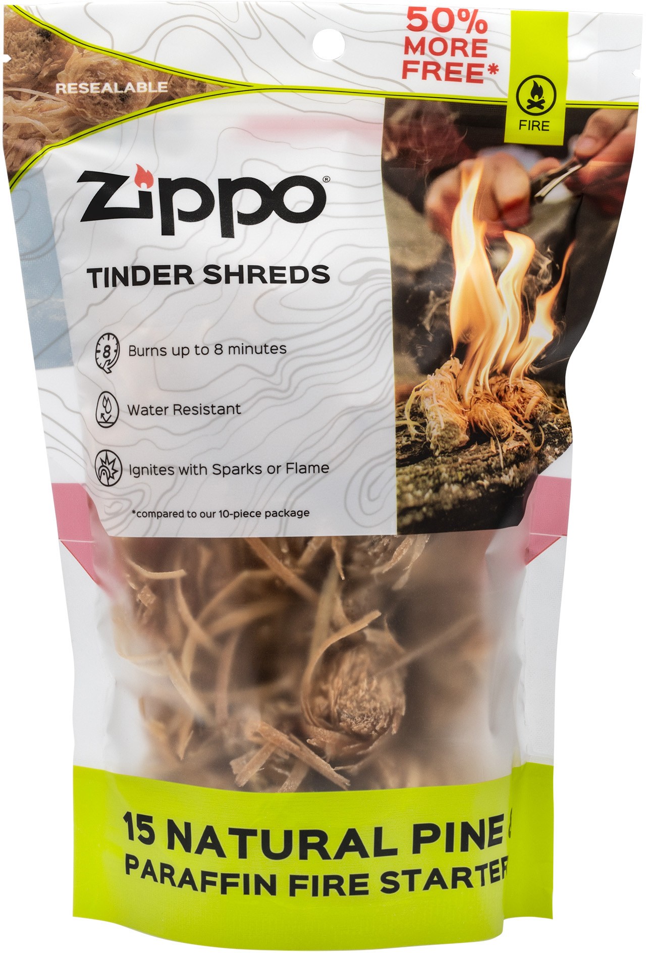 Огниво Tinder Shreds — упаковка из 15 шт. Zippo зажигалки zippo z 254b