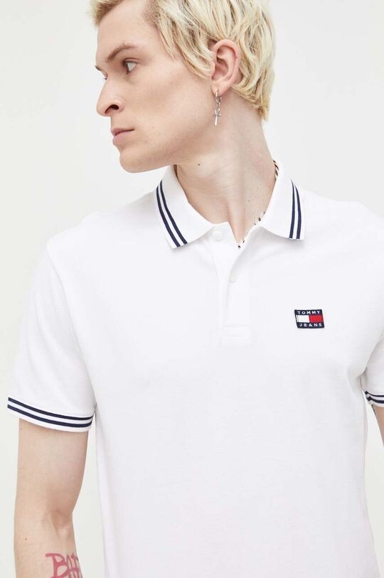 

Хлопковая рубашка-поло Tommy Jeans, белый