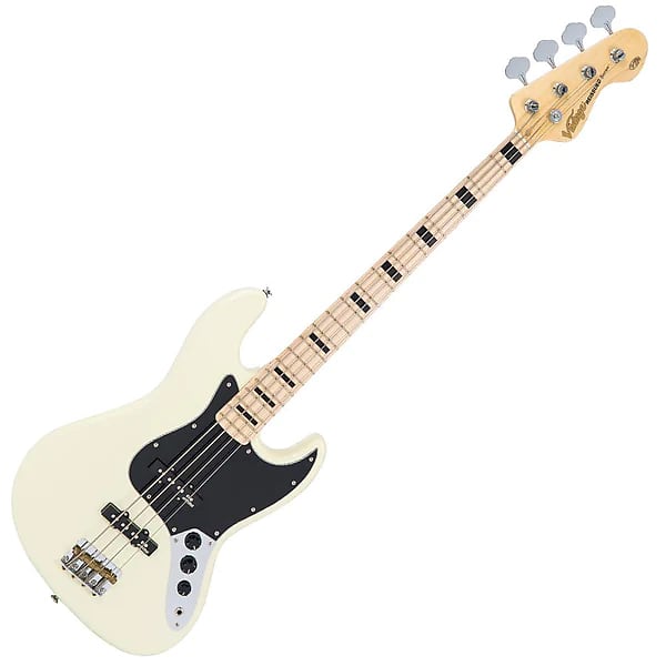 Басс гитара Vintage VJ74MVW ReIssued Maple Fingerboard Bass Guitar ~ Vintage White