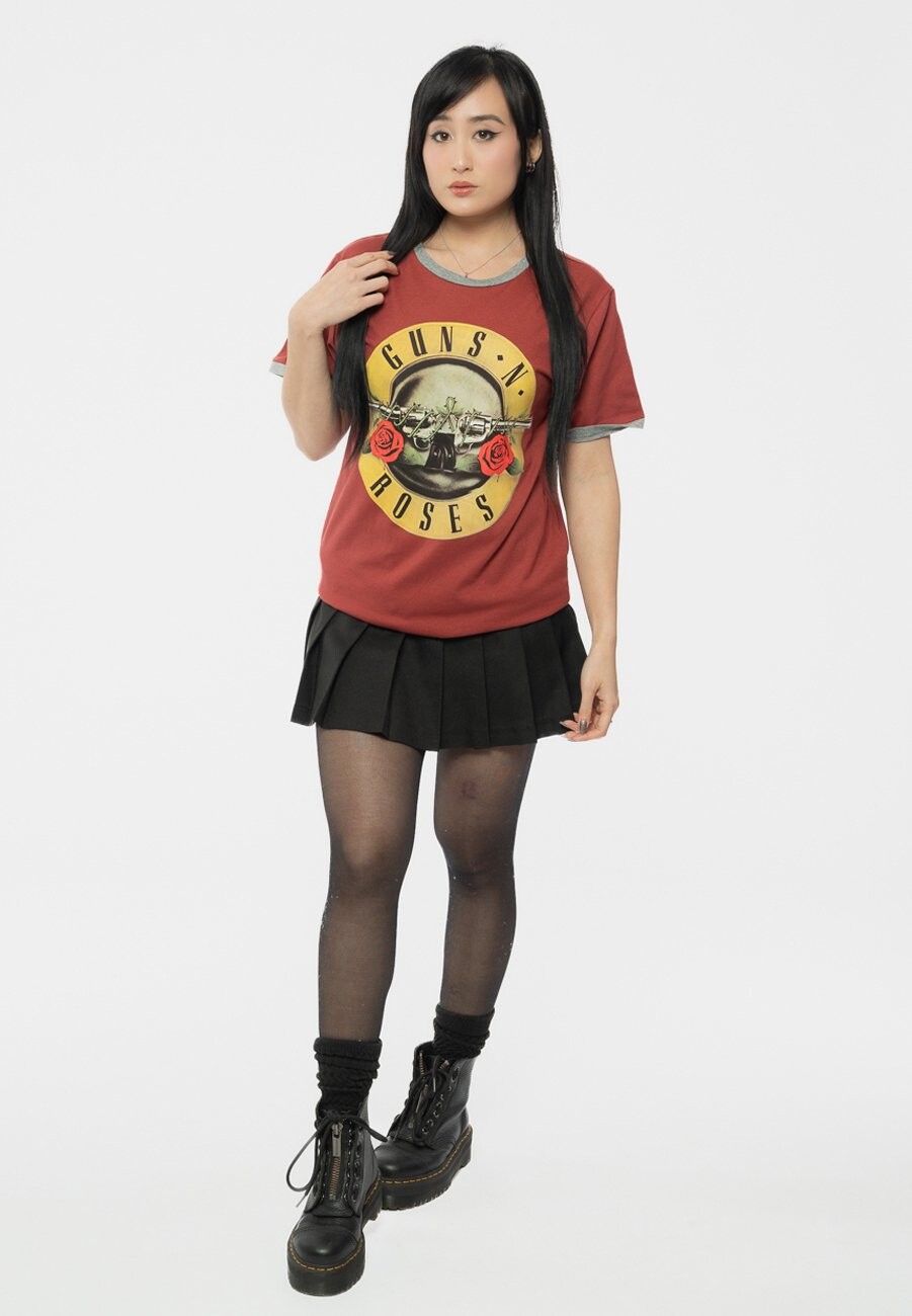 

Футболка с принтом GUNS N' ROSES CLASSIC LOGO RINGER Paradiso Clothing, красный