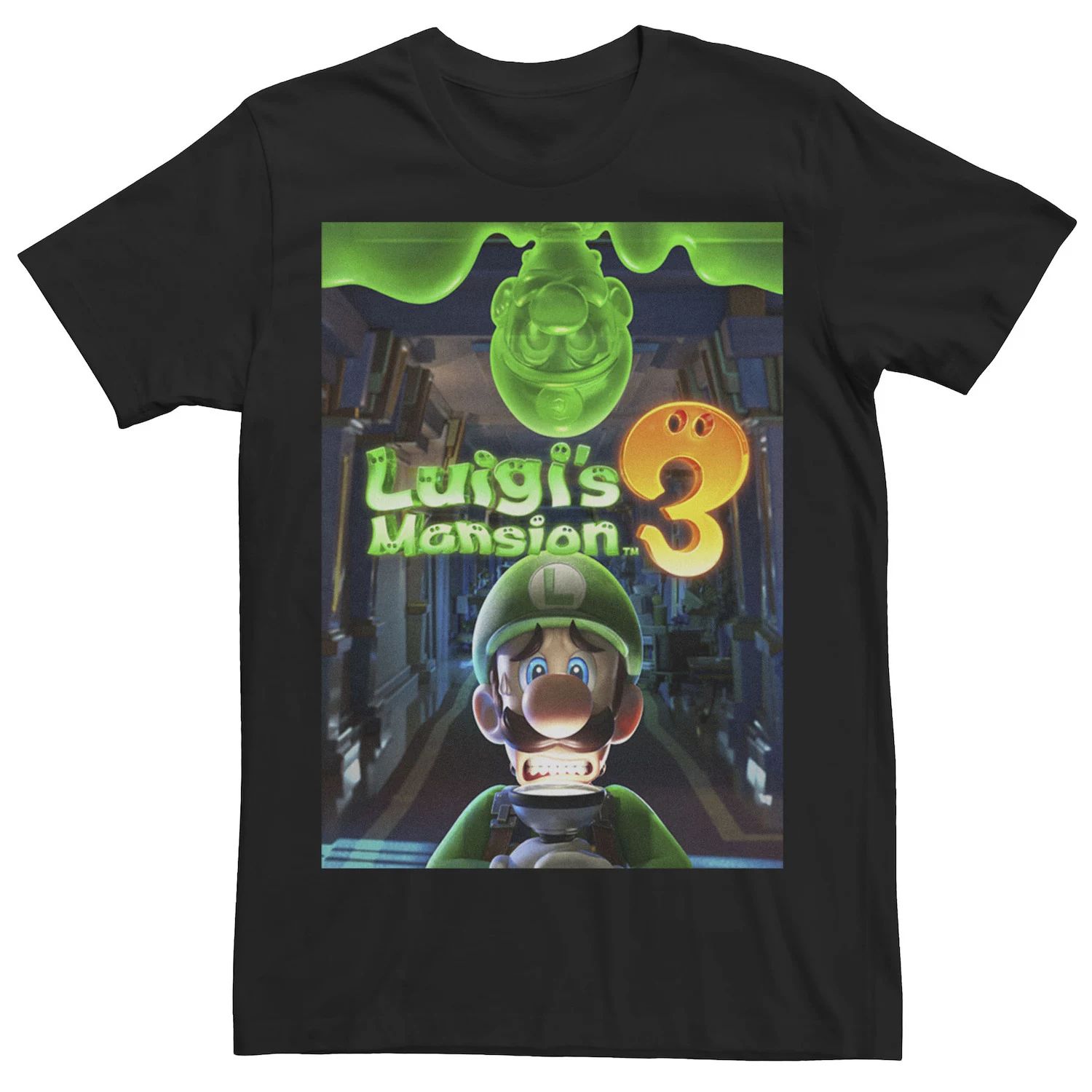 Мужская футболка с изображением плаката Luigi's Mansion 3 Luigi Licensed Character
