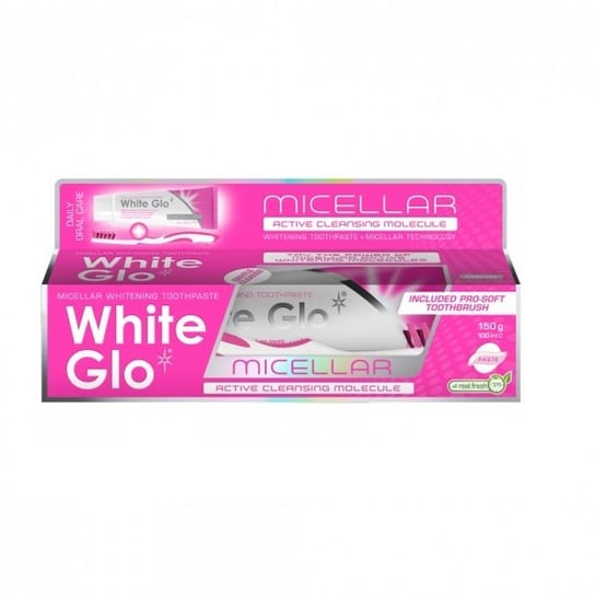 цена Мицеллярная отбеливающая зубная паста 150г/100мл + зубная щетка White Glo, Micellar Whitening Toothpaste