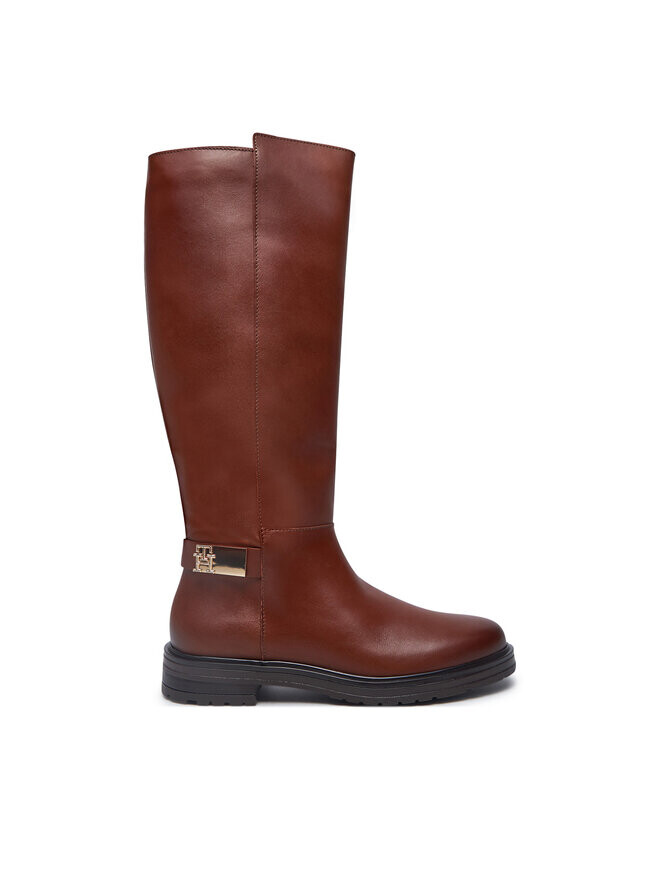

Вейдерсы Tommy Hilfiger de equitación Th Logo Leather Long Boot FW0FW08335 Marrón, коричневый