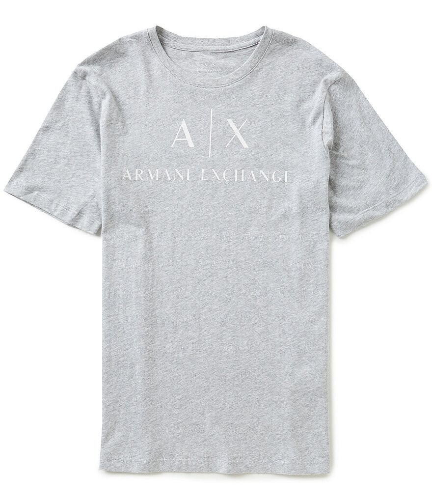 

Armani Exchange Slim Fit AX Signature Logo Футболка с круглым вырезом и короткими рукавами, серый