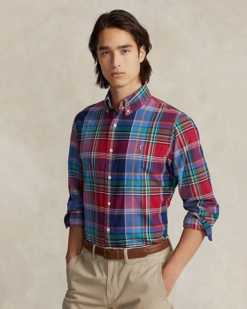 

Классическая клетчатая оксфордская рубашка на пуговицах Polo Ralph Lauren, цвет Multi