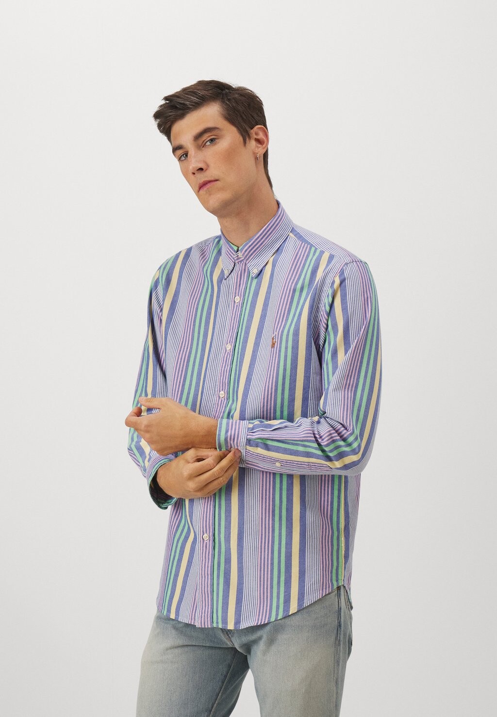 

Рубашка СПОРТИВНАЯ ФУТБОЛКА С ДЛИННЫМ РУКАВОМ Polo Ralph Lauren, королевский/белый