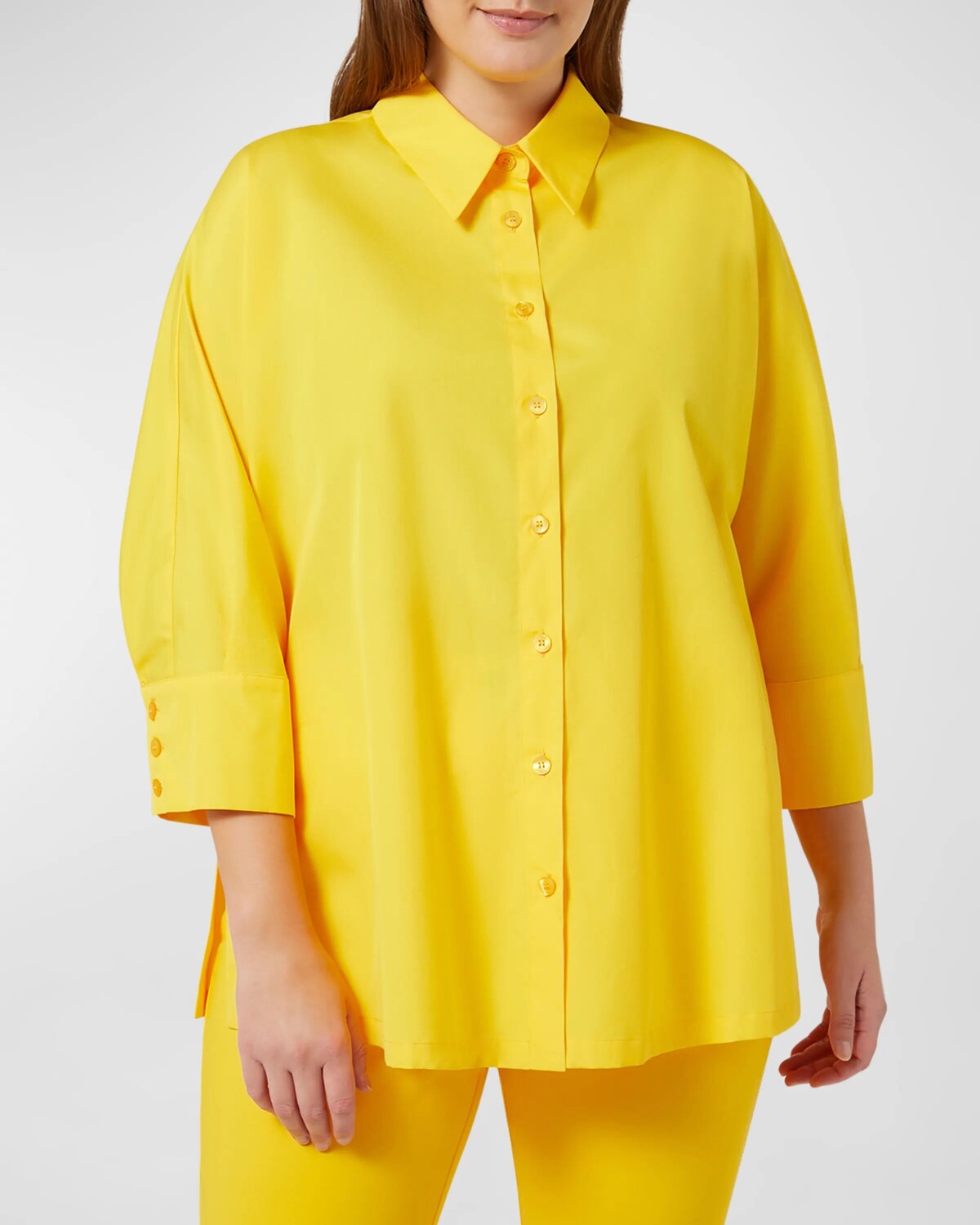 

Хлопковая блузка размера плюс Аризона с рукавами 3/4 Marina Rinaldi, цвет Bright Yellow