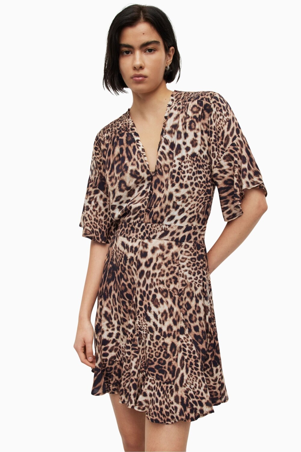 

AllSaints Dina Evita коричневое платье All Saints, коричневый