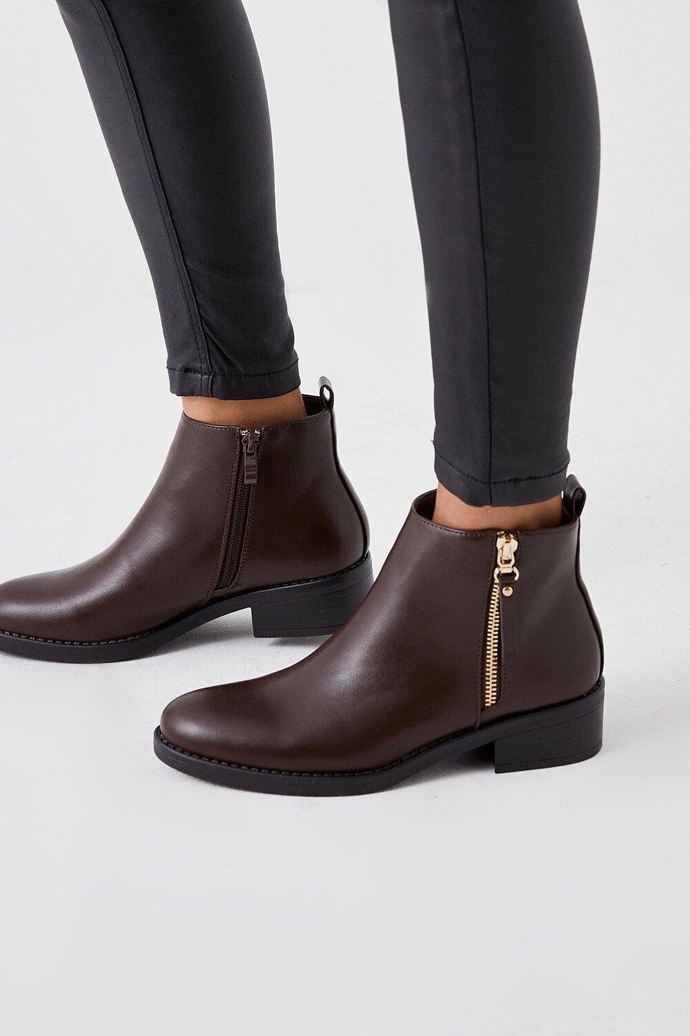 

Ботильоны Myla на молнии Dorothy Perkins, коричневый