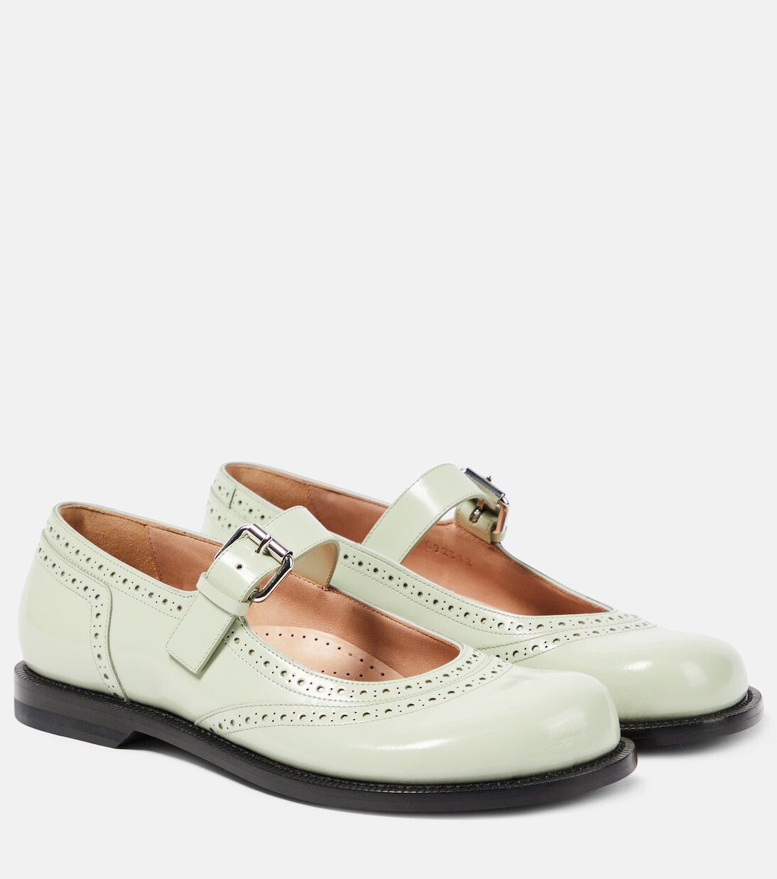 

Кожаные балетки campo mary jane Loewe, зеленый