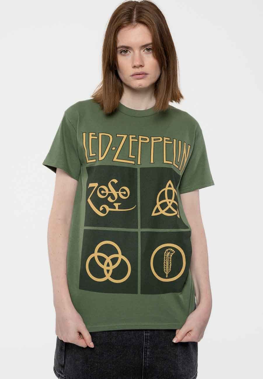 

Футболка с принтом LED ZEPPELIN GOLD SYMBOLS Paradiso Clothing, зеленый