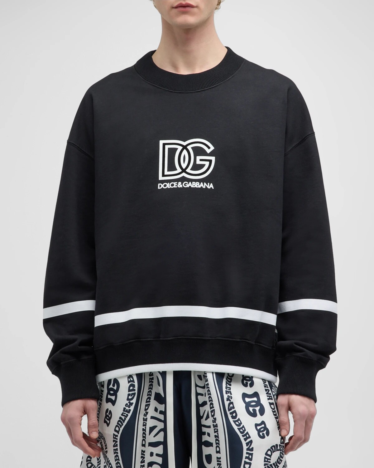 

Мужской свитшот оверсайз с логотипом DG Dolce&Gabbana, цвет Black