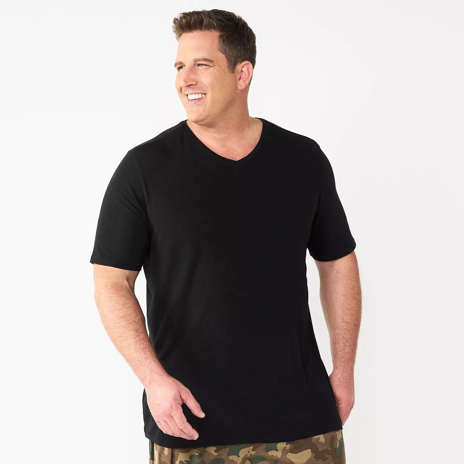

Очень мягкая футболка Big & Tall с V-образным вырезом Sonoma Goods For Life, черный