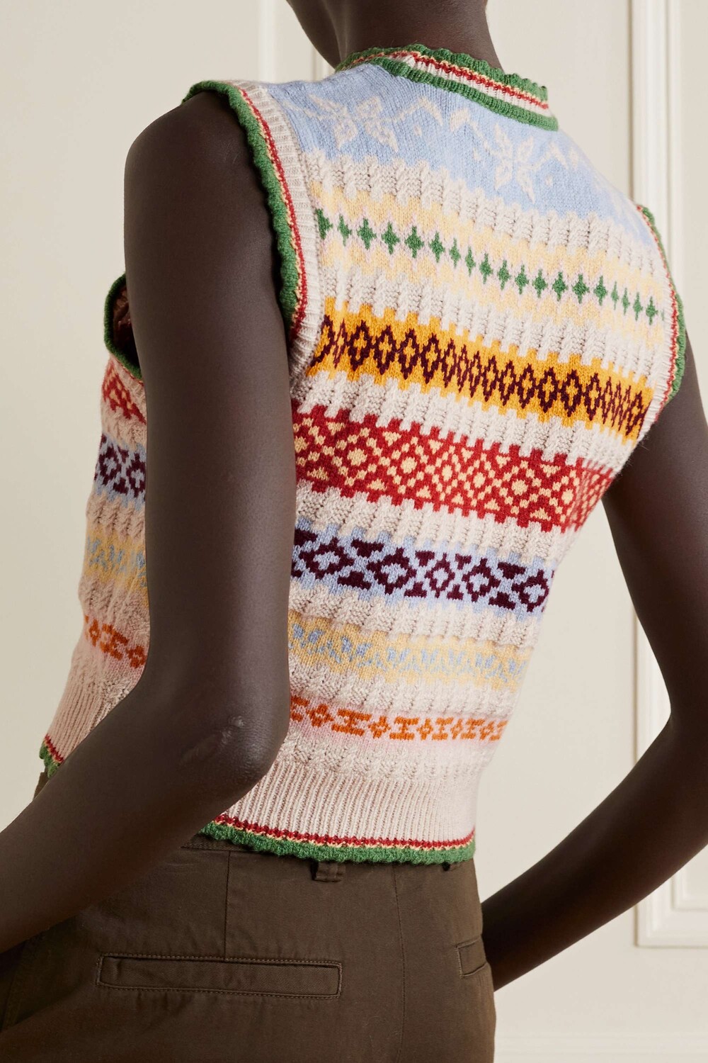 

DÔEN Жилет Aniene Fair Isle из переработанного кашемира и шерсти, кремовый