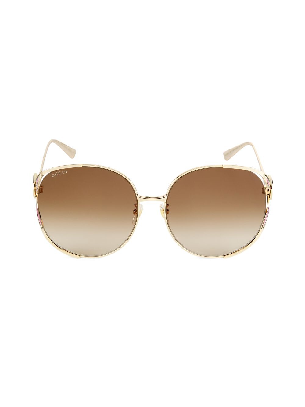 

Круглые солнцезащитные очки Fork 63MM Gucci, золотой