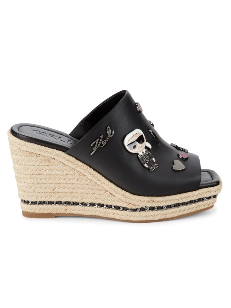 

Босоножки-мюли Carys Espadrille на танкетке Karl Lagerfeld Paris, черный