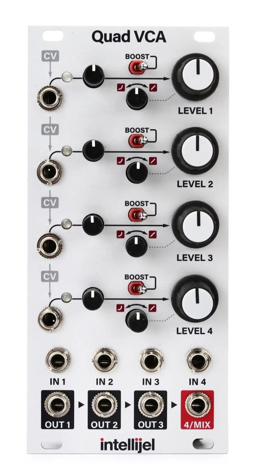 

Intellijel Quad VCA Eurorack усилитель и каскадный микшерный модуль