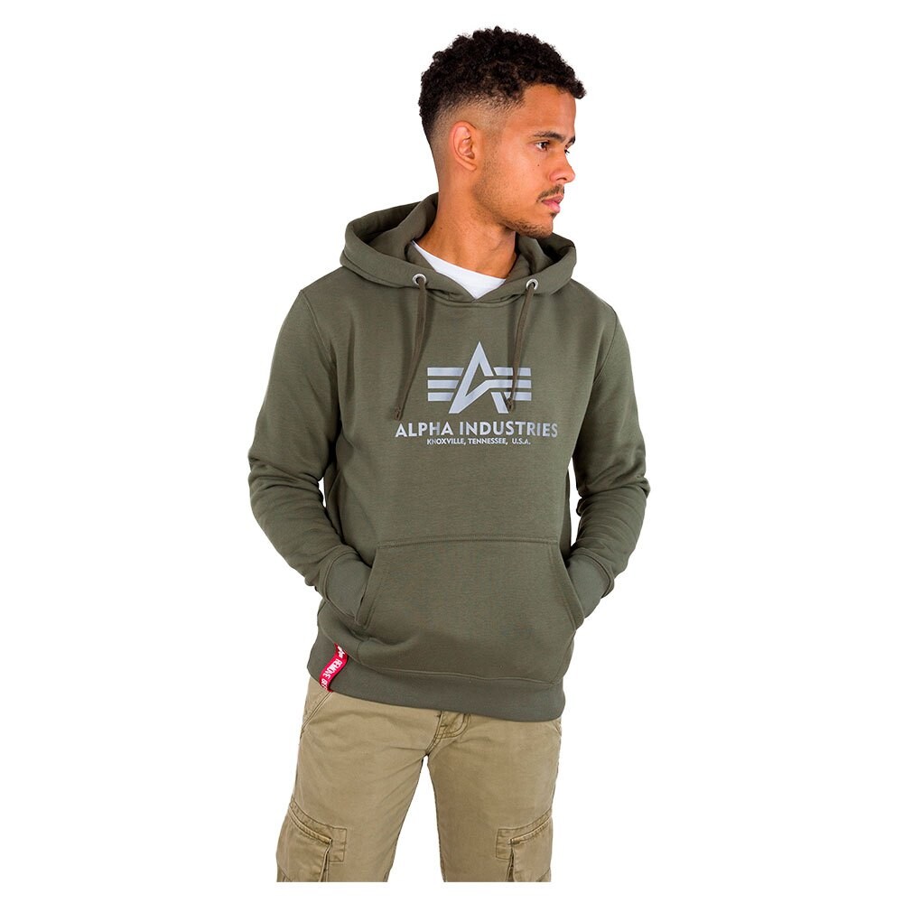 

Худи Alpha Industries Basic Reflective Print, зеленый
