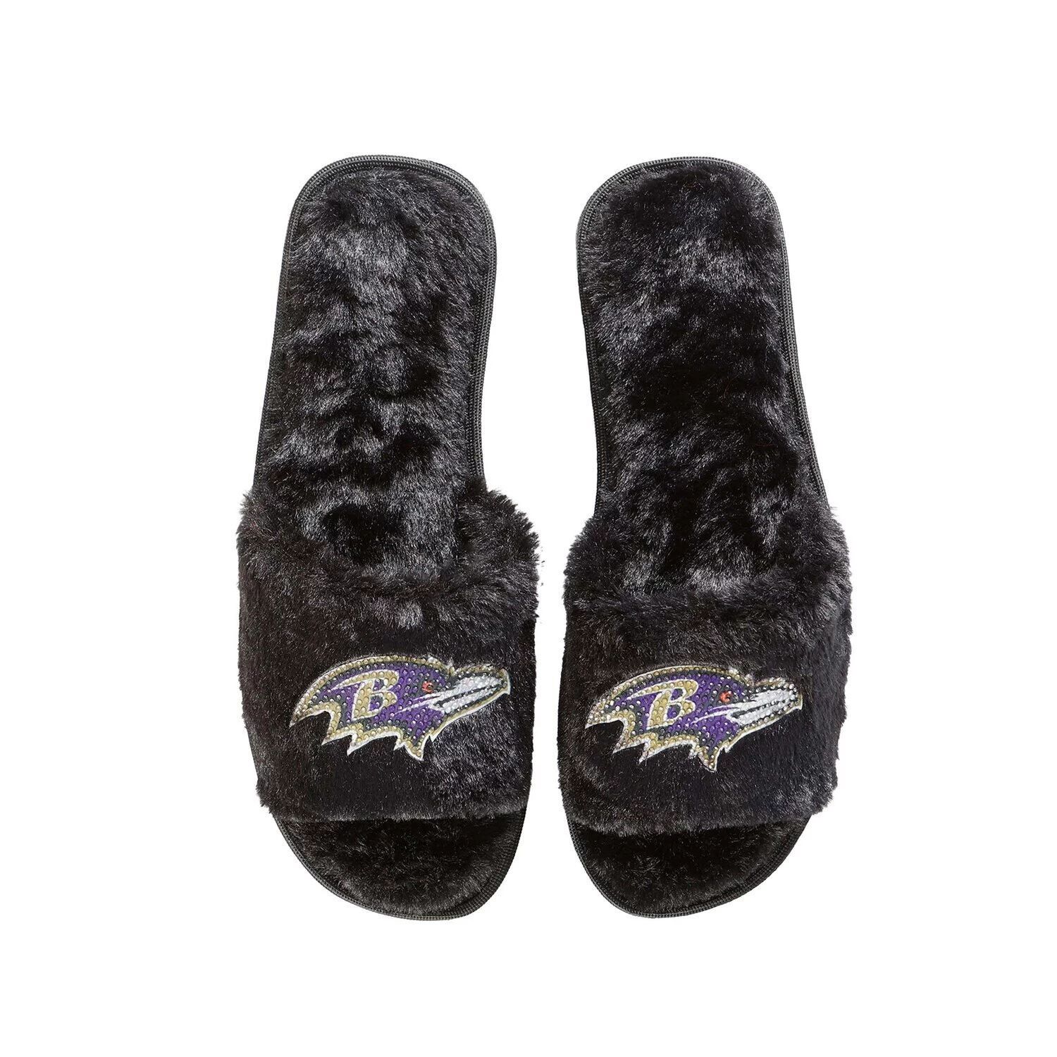 

Женские черные тапочки FOCO Baltimore Ravens со стразами