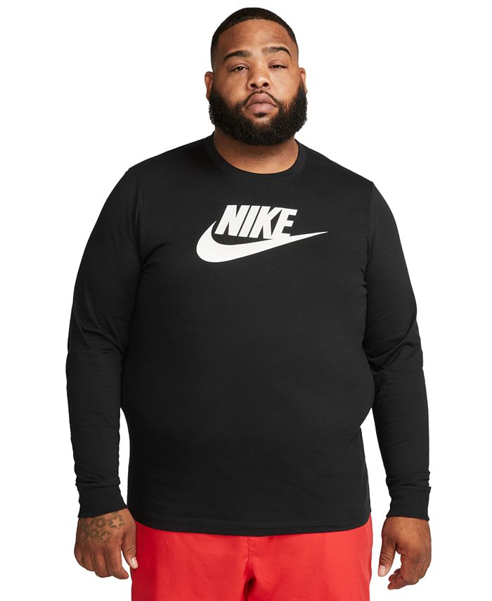 цена Мужская спортивная футболка с логотипом и длинными рукавами Nike, черный