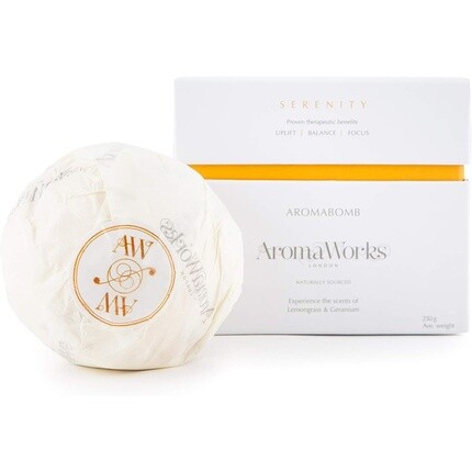

AromaWorks Serenity AromaBomb Single с ароматами лемонграсса, нероли и сладкой герани, 8,81 жидких унций/250 г