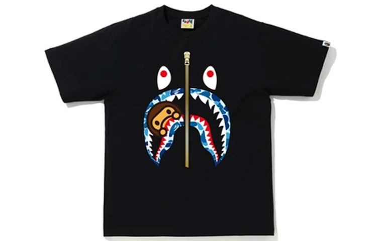 

Футболка Shark Series для мужчин A Bathing Ape, черный/синий