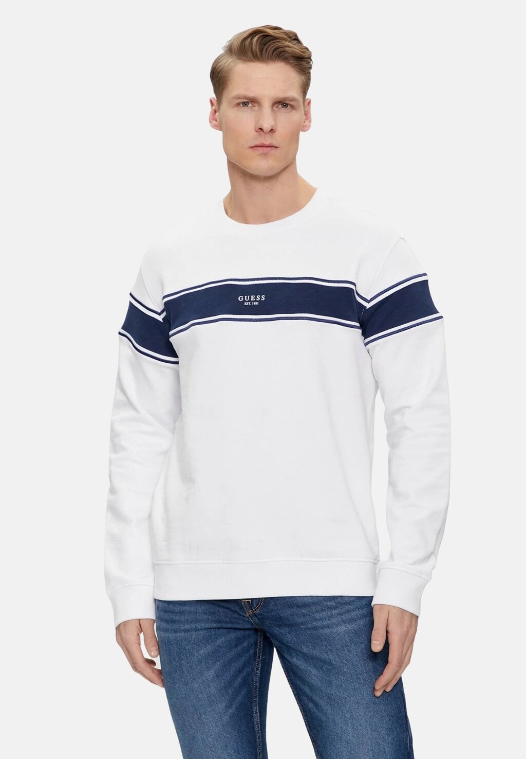 

Толстовка INSERTED STRIPE EMBRO Guess, белый