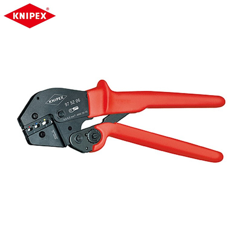 KNIPEX экономичные обжимные клещи с храповым механизмом, обжимные клещи для клемм, клещи для холодного прессования, голые клеммы 97 52 06 по индивидуальному заказу (срок поставки 4-8 недель)