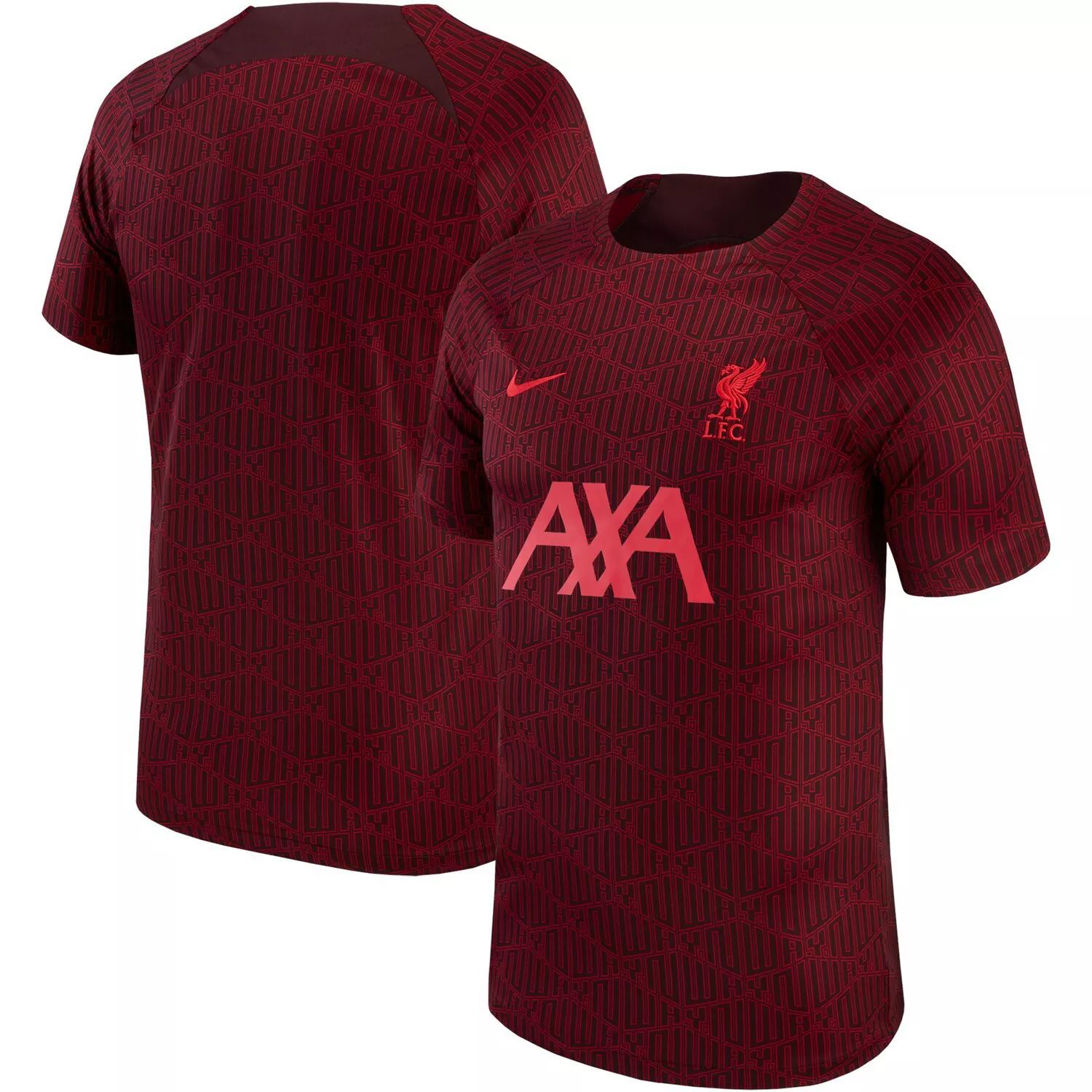 цена Мужская предматчевая футболка Nike Burgundy Liverpool 2022/23