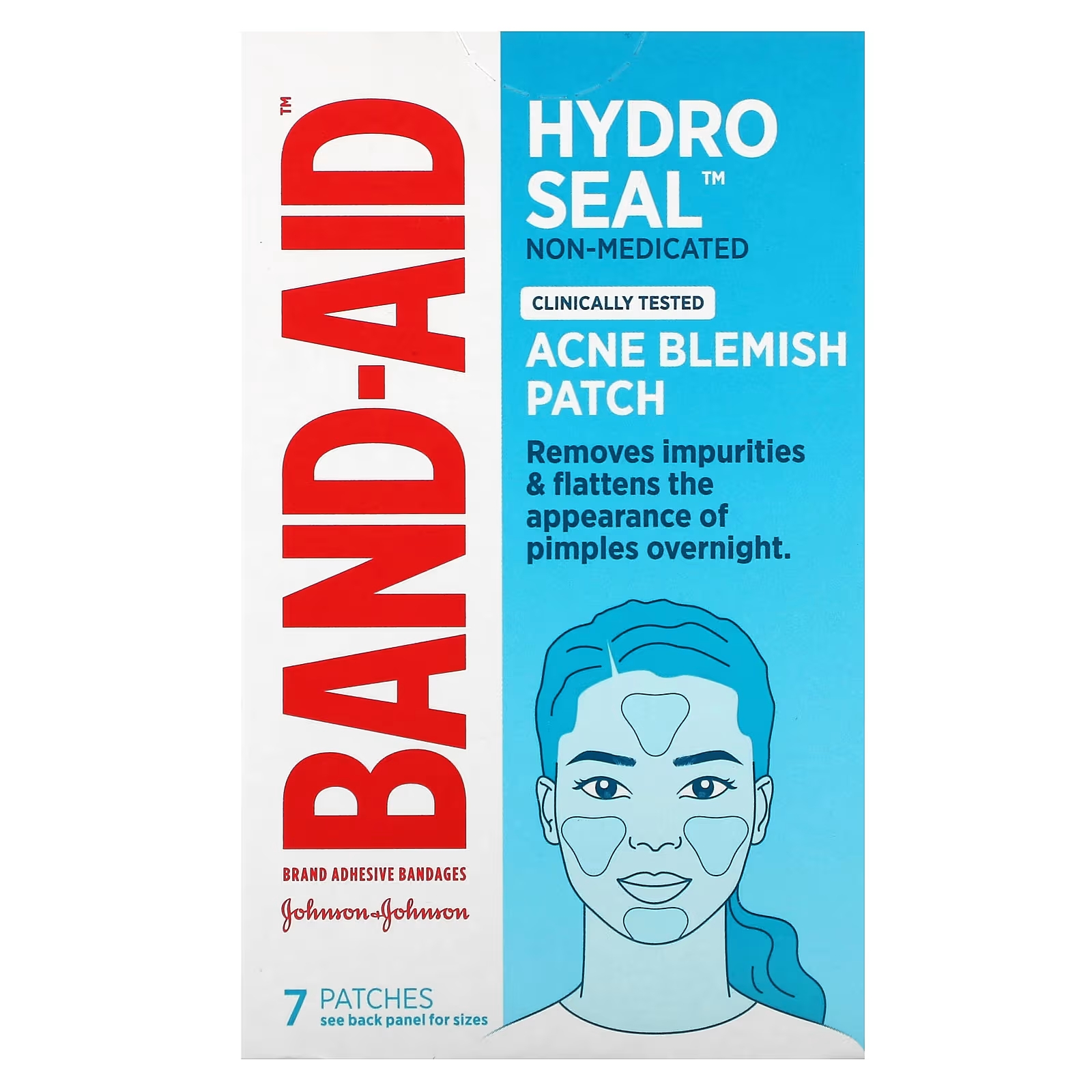 Пластырь Band Aid Hydro Seal от прыщей, 7 пластырей