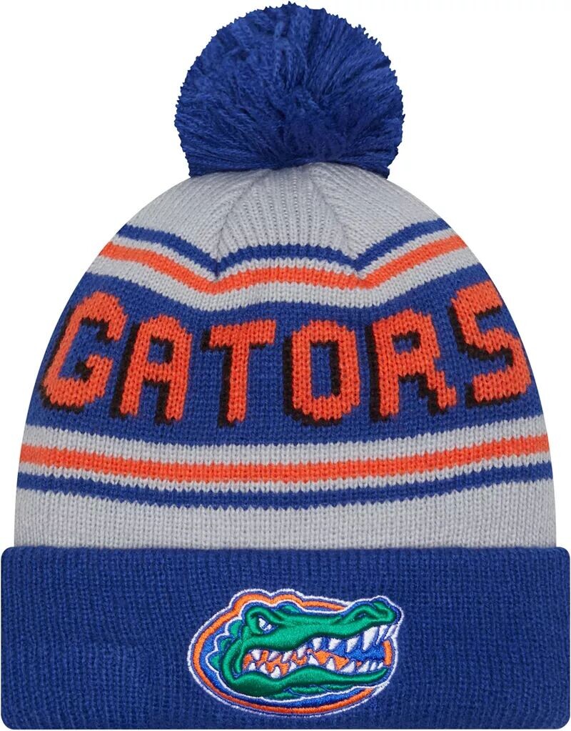 

Мужская шапка New Era Florida Gators синего цвета с помпоном и надписью