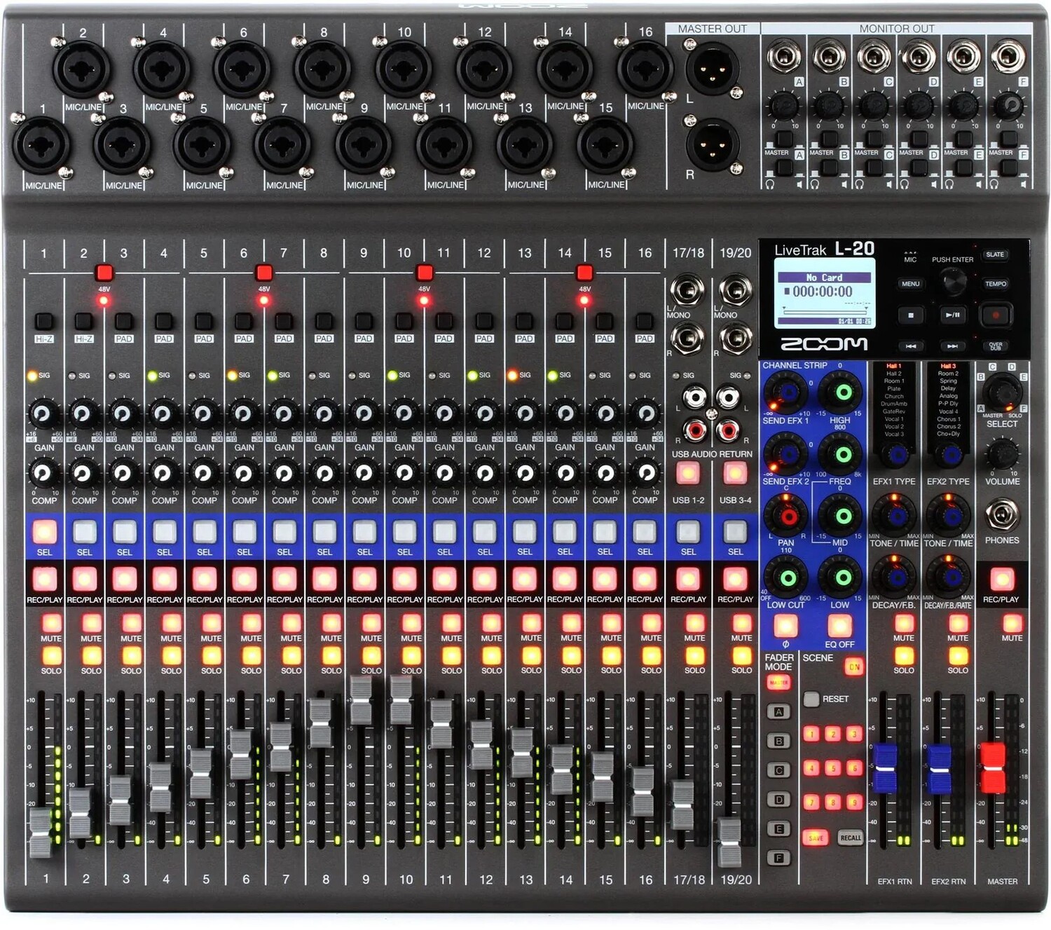 

Zoom LiveTrak L-20 20-канальный цифровой микшер/рекордер