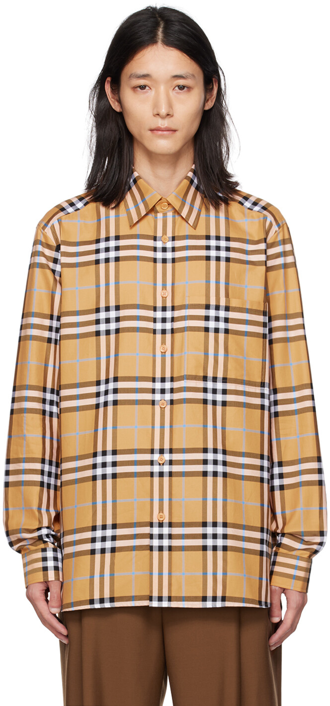 

Оранжевая рубашка в клетку Burberry
