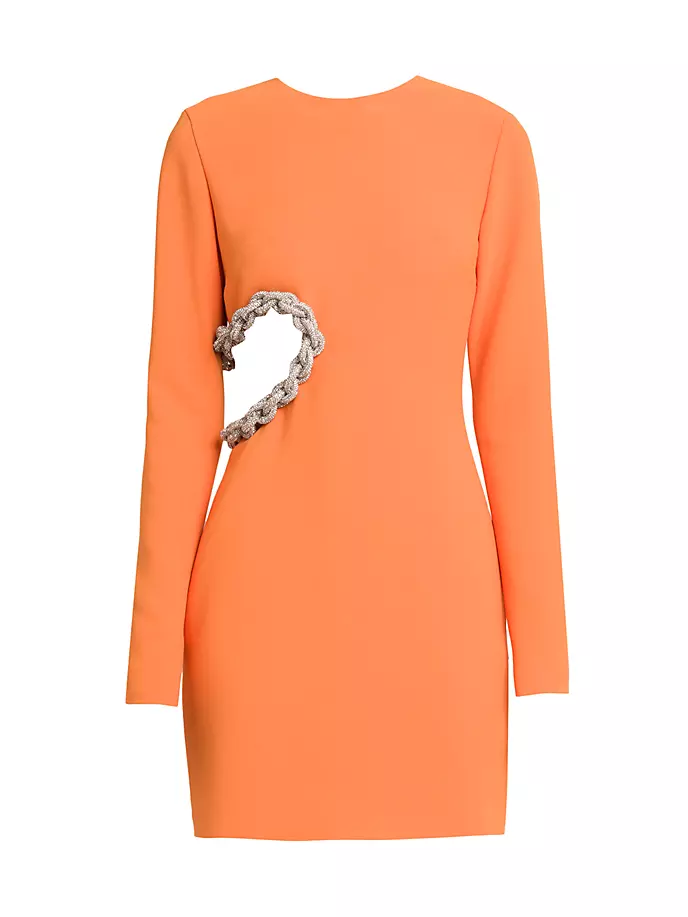 

Плетеное мини-платье с вырезами из кристаллов Stella Mccartney, цвет bright orange