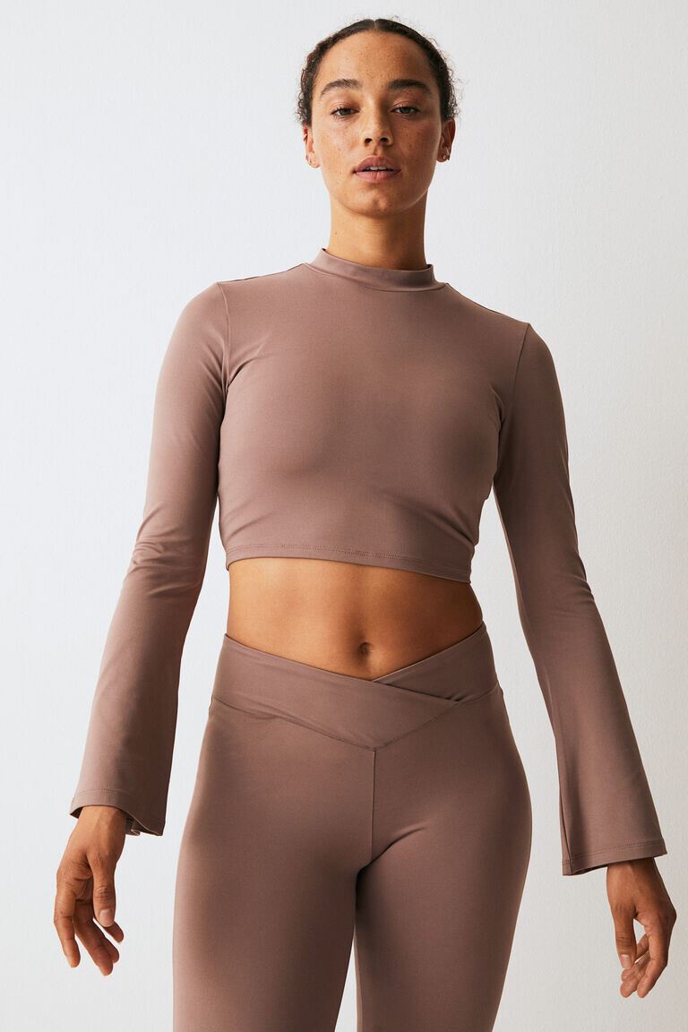 

Softmove укороченный спортивный топ H&M, бежевый