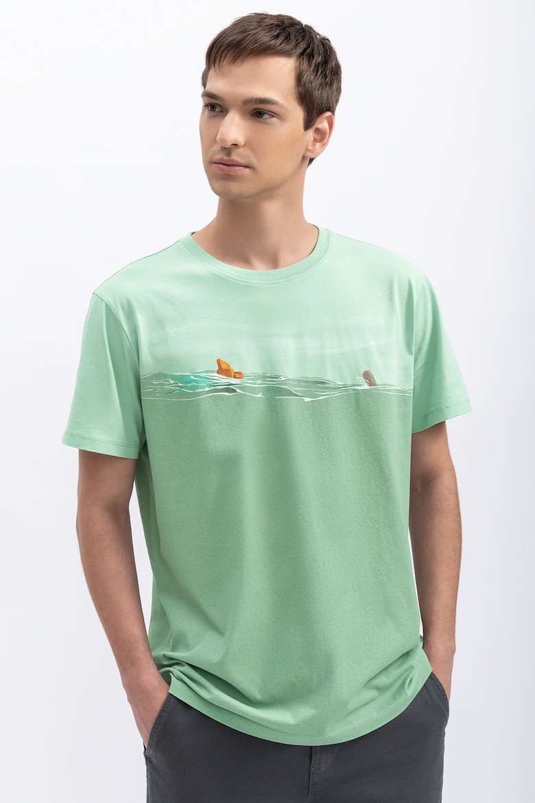 Хлопковая футболка Kaft, зеленый