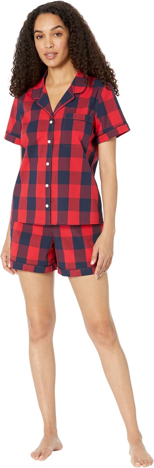 

Весенний комплект пижамных шорт для сна L.L.Bean, цвет Bright Red Plaid