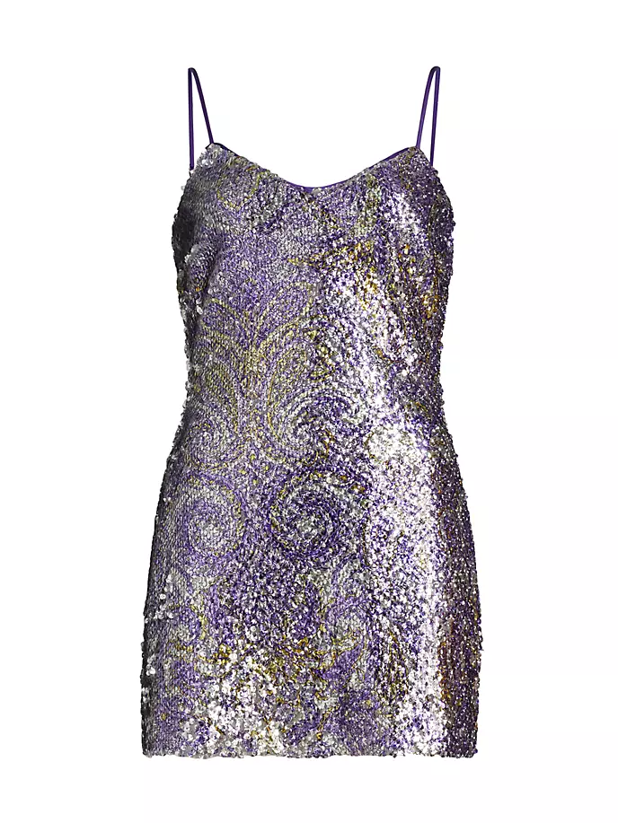 

Мини-платье Tanya, расшитое пайетками Ramy Brook, цвет maui lilac paisley sequin