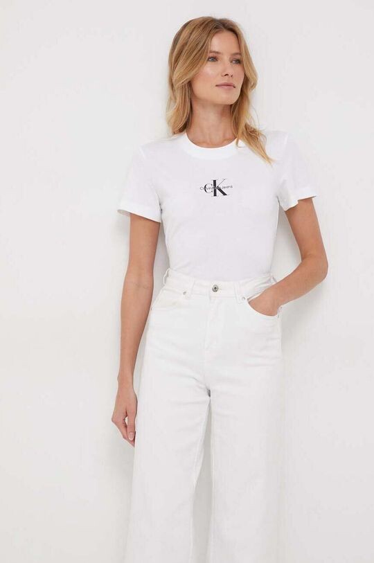 

Хлопковая футболка Calvin Klein Jeans, белый